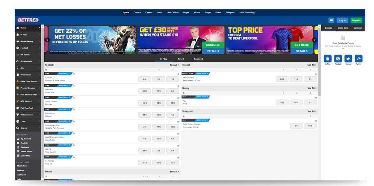 Betfred home page